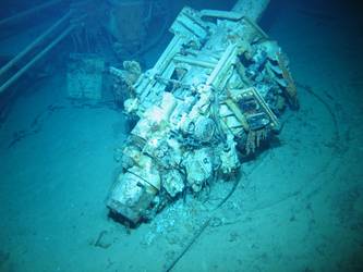5.9-inch gun situated in No. 2 hold, trained 135deg to stbd